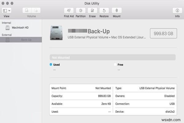 How to Repair an External Hard Drive Greyed out in Disk Utility?