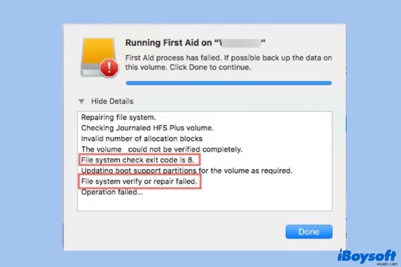 How to Fix the File System Check Exit Code Is 8 on Mac?