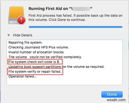 How to Fix the File System Check Exit Code Is 8 on Mac?