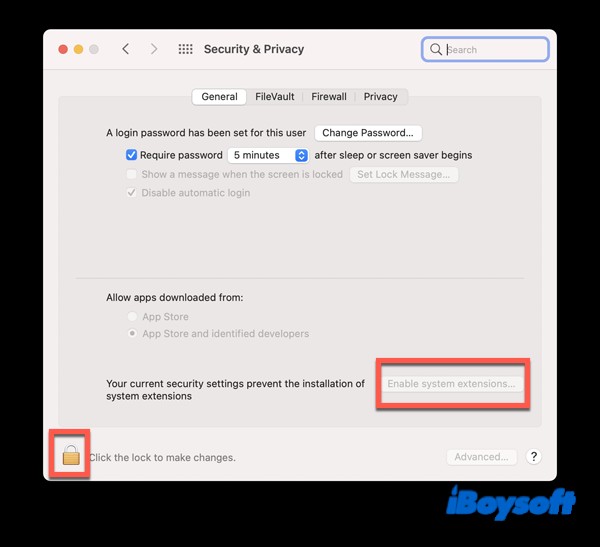 Allow the System Extension of iBoysoft Data Recovery for Mac to Load on a Mac with Apple Silicon