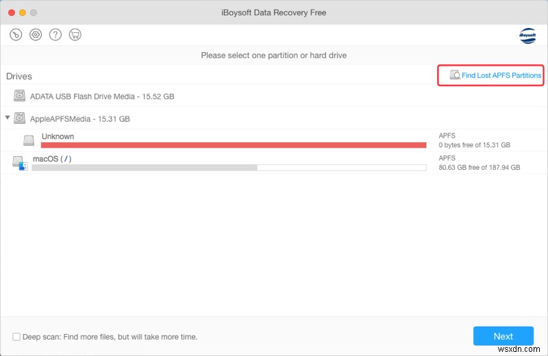How to recover lost data from deleted APFS volume/partition?