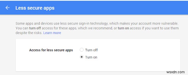 Apple Mail app can not connect to Gmail