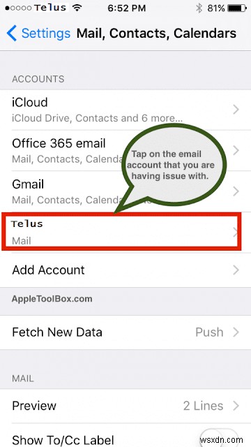 Unable to send email from telus.net or telusplanet.net email account on iPhone, iPad or Mac