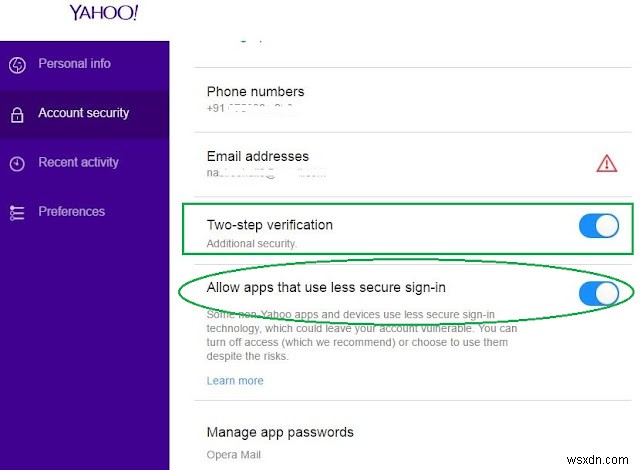 Apple mail keep saying unable to verify account name or password for yahoo mail