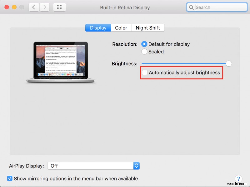 How to Turn off Auto Brightness on Mac