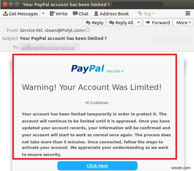 Your PayPal Account Has Been Limited: Avoid Phishing Email