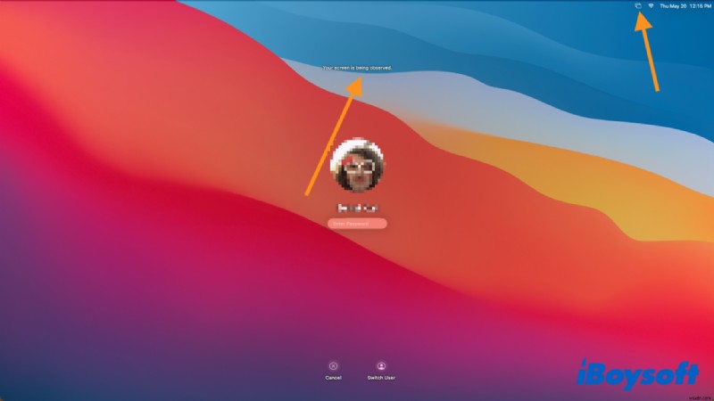 Error Message Your Screen is Being Observed on Mac Lock Screen