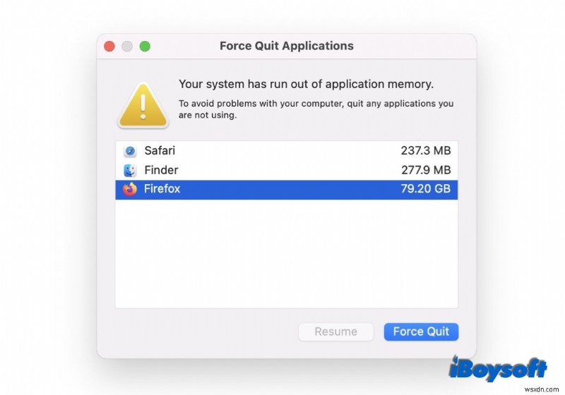 [Solved]Your System Has Run Out of Application Memory Error on Mac