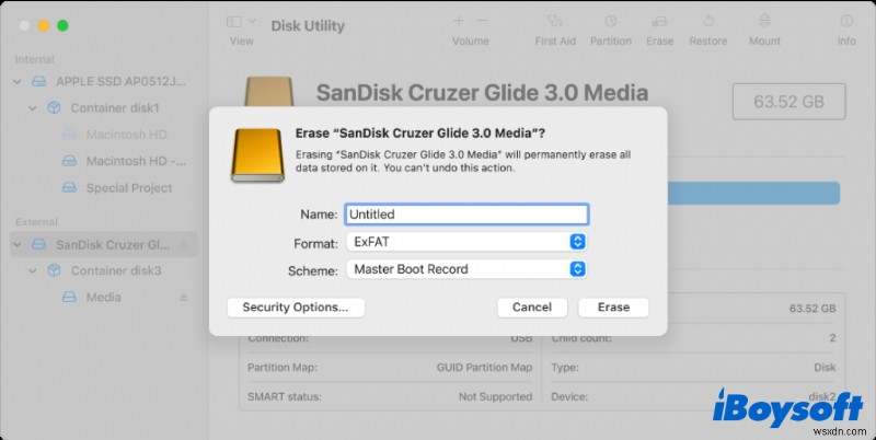 Tutorial on How to Change APFS to exFAT on Mac/Windows