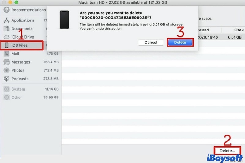 How to Delete iOS files on Mac to Free up Mac Storage Space?