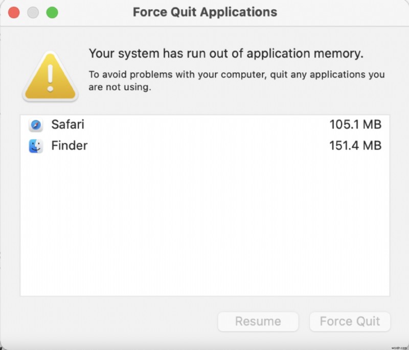 Your computer is low on memory - Mac Virus Removal