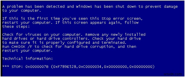 How To Fix The “Stop 0x0000007B” Error In Windows XP