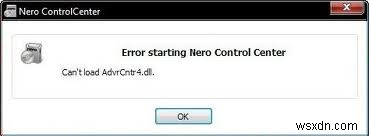 How To Fix “advrcntr4.dll Is Missing” Nero Error