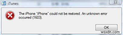 1603 iTunes Error Fix – How To Fix Errors When Restoring iPod / iPhone