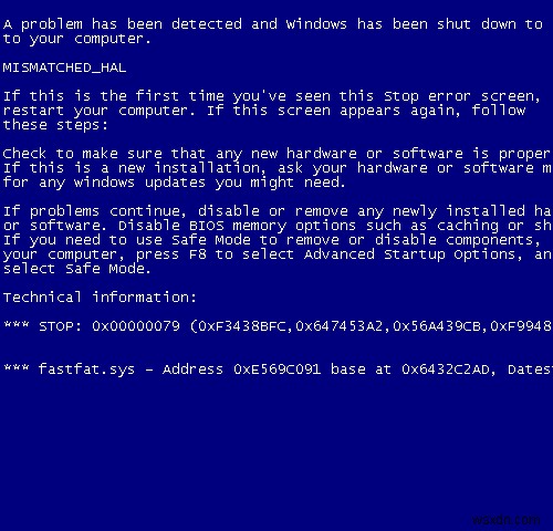 Windows Error 0x00000079 – MISMATCHED_HAL Repair