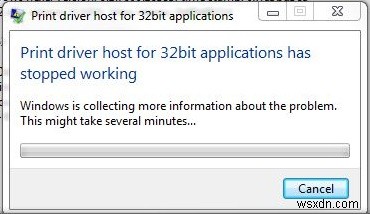 “Print driver host for 32 bit applications has stopped working” Error Fix On Windows 7