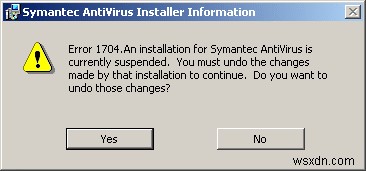 How To Repair Error 1704