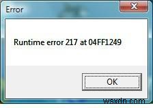 How To Fix Runtime Error 217