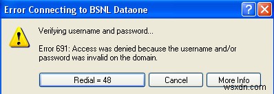 How To Fix The 691 Error In Windows XP