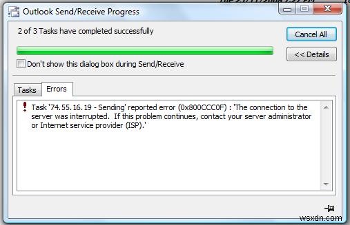 Fix Error 0x800ccc0f – Outlook Error
