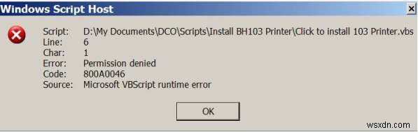800A0046 (Permission Denied) Error Fix – “Windows Installer” Repair