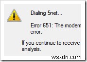 651 Error On Windows 7