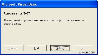 2467 Runtime Error Fix