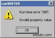 Runtime 380 Error