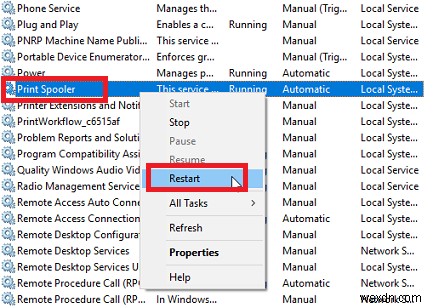 Print Spooler Service Not Working Windows 10