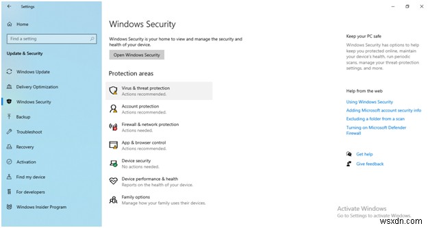 Fix Virus and threat protection not working in windows 10
