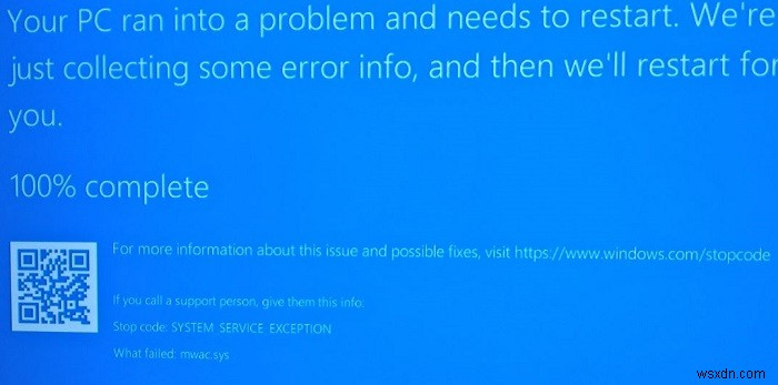 System Service Exception Blue Screen On Windows 10