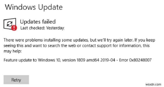 How To Fix Windows Update Error 0x80248007