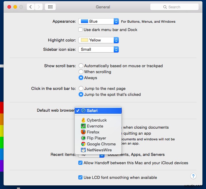 Yosemite Tip: Change Your Default Web Browser Without Ever Opening Safari