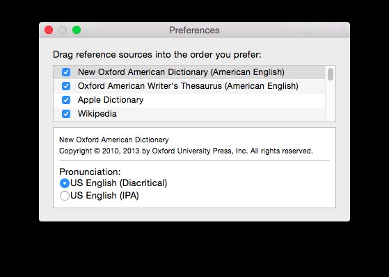 31 Days Of OS X Tips: Remove Reference Sources From The Dictionary App
