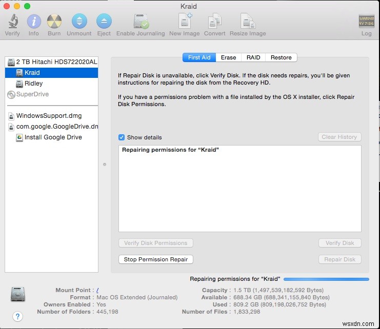 Fix Disk Permissions