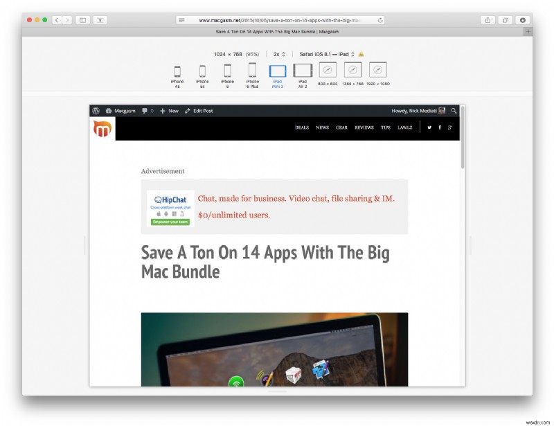 Tip: See How Your Site Looks On Other Devices With Safari’s Responsive Design Mode