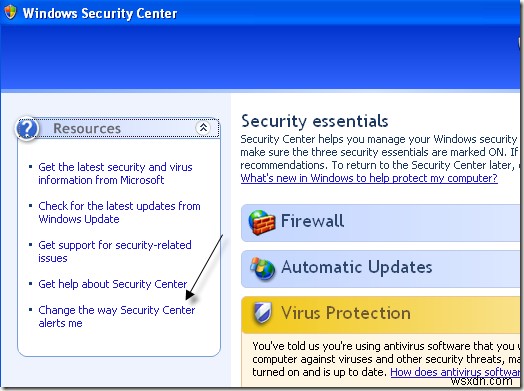 Turn Off or Remove “Your computer might be at risk” in Windows XP