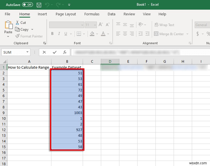 How to Find and Calculate Range in Excel