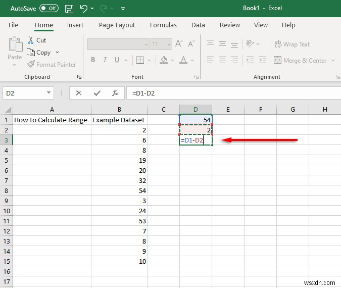How to Find and Calculate Range in Excel