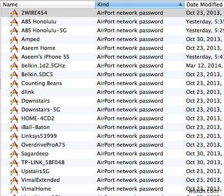 View Saved Wi-Fi (WPA, WEP) Passwords on OS X