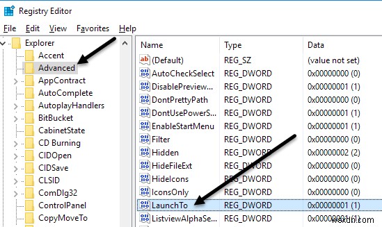 Set Default Folder When Opening Explorer in Windows 10