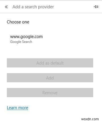 Change Default Search Provider in Microsoft Edge to Google
