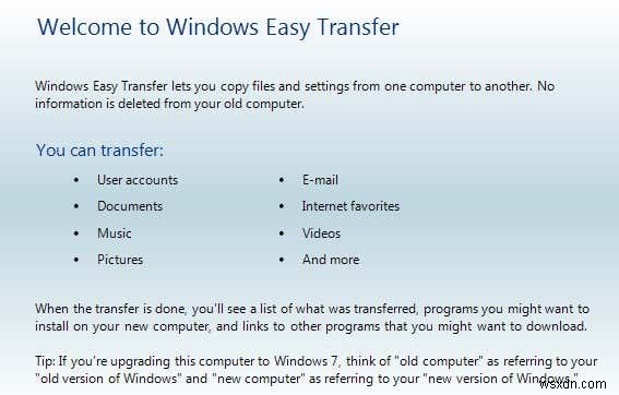 Transfer Files from Windows XP, Vista, 7 or 8 to Windows 10 using Windows Easy Transfer