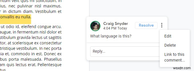Add and Resolve Comments in Google Docs
