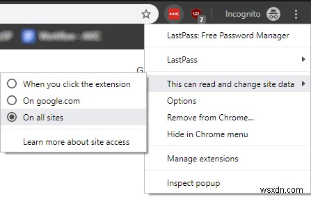 Change the Permissions of Chrome Extensions