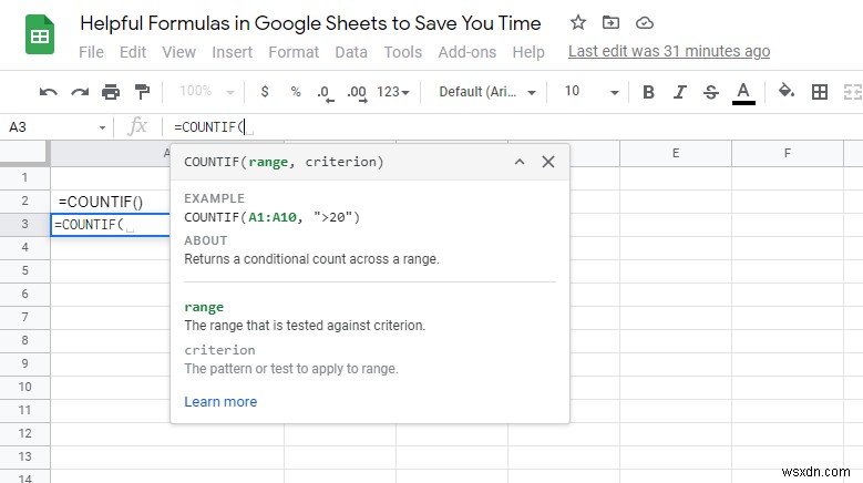 10 Helpful Formulas in Google Sheets to Save You Time