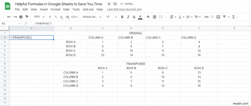 10 Helpful Formulas in Google Sheets to Save You Time