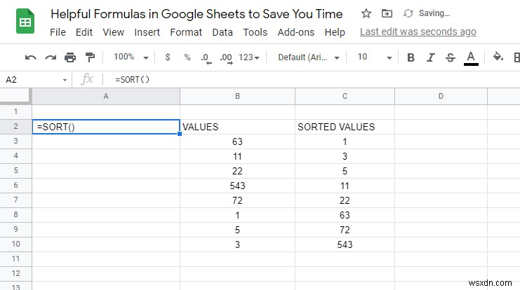 10 Helpful Formulas in Google Sheets to Save You Time