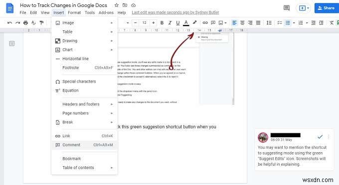 How to Track Changes in Google Docs