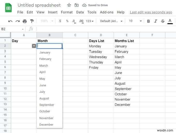 How to Use Google Sheets Drop Down Lists